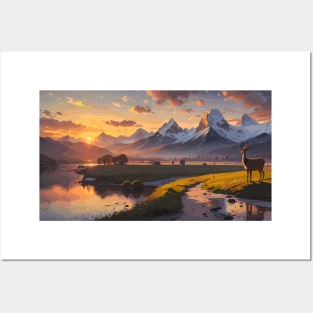 landscape painting, mountain landscape, hike and explore, v10 Posters and Art